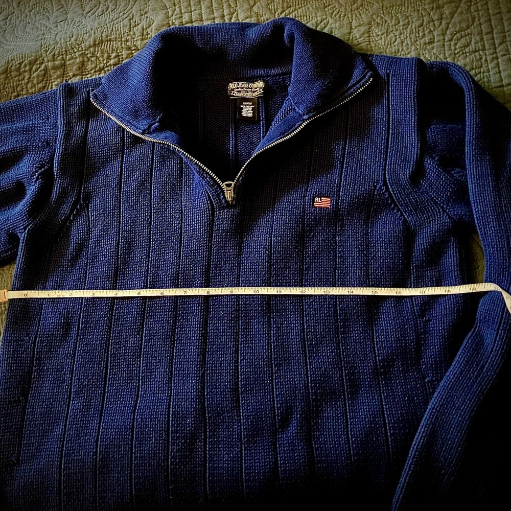 Vtg Polo Jeans Ralph Lauren Men’s 1/4 Zip Sweater Size M - Picture 3 of 7